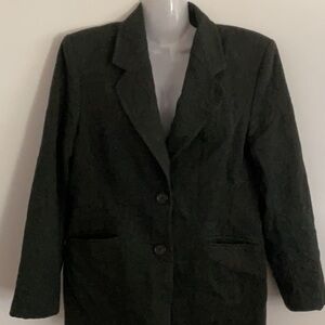 Talbots Black Blazer with Tailored Cut and Notched Lapels